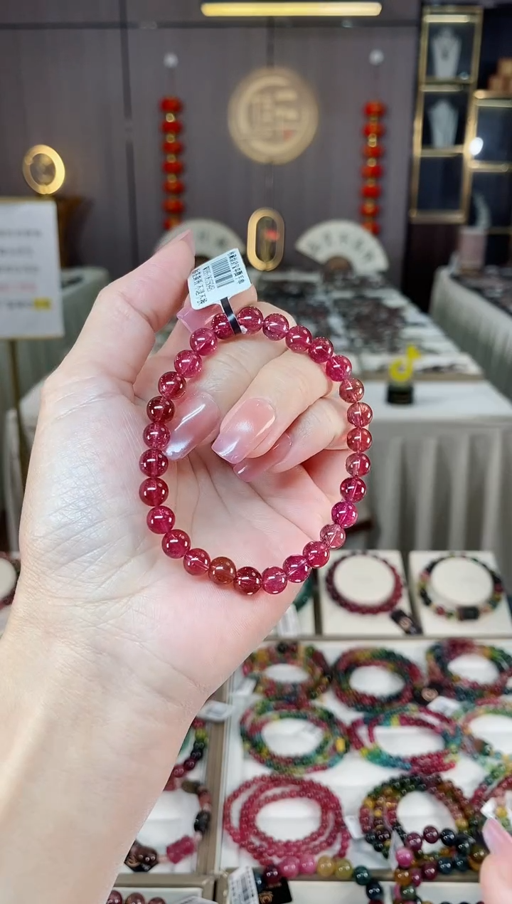 未镶嵌老矿碧玺单圈手串6mm+碧玺hon多样性发货一条