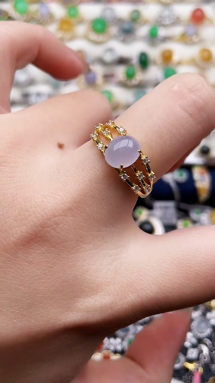 银S925镶嵌戒指翡翠102