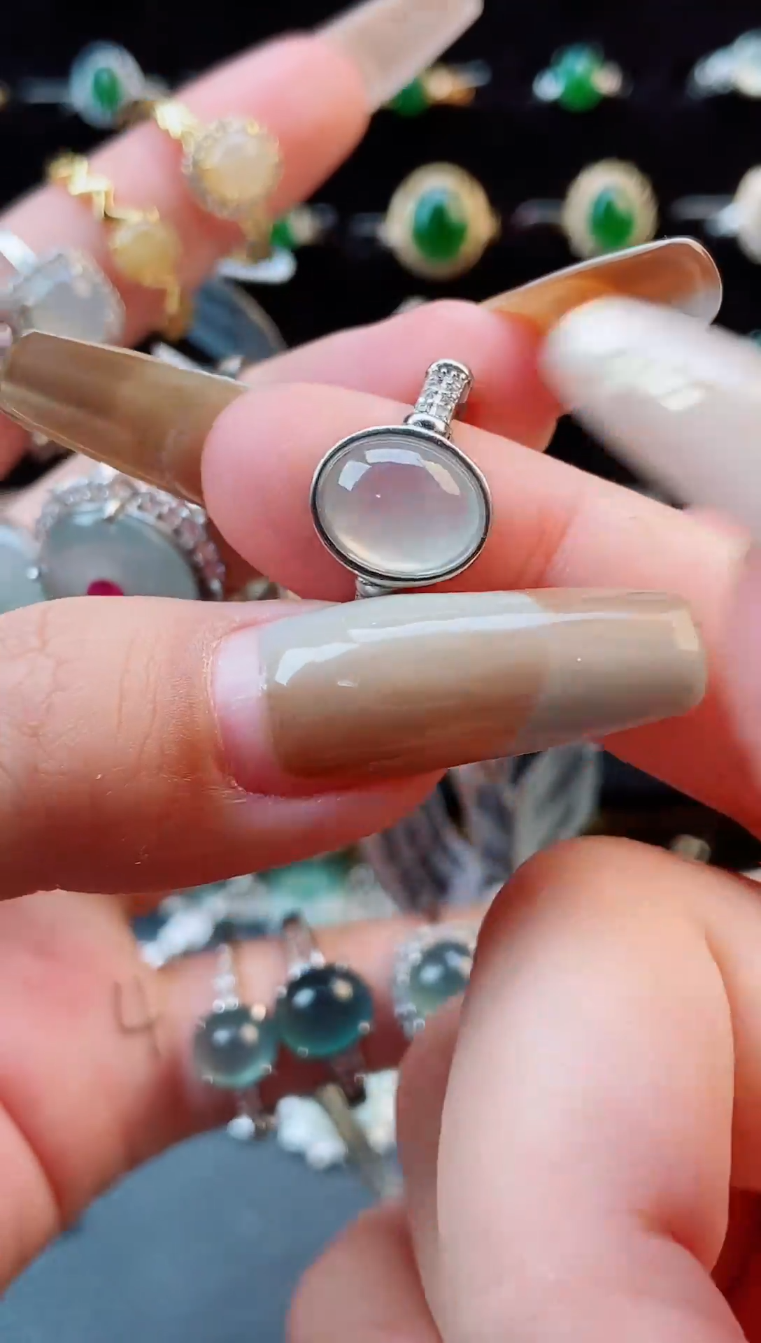 【闪购商品】翡翠戒指银S925镶嵌戒指188