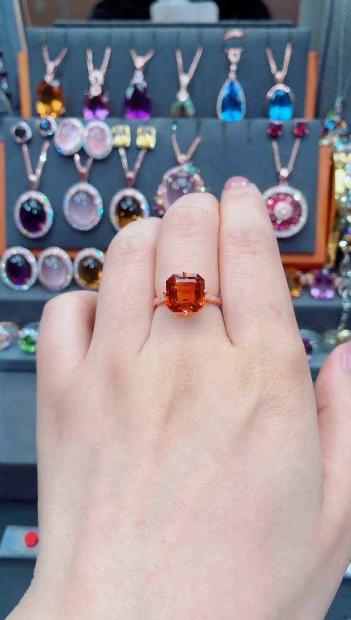 银S925镶嵌戒指水晶水晶戒指