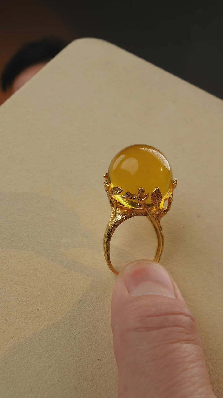 【闪购商品】琥珀颈饰银S925镶嵌20+蓝珀戒指