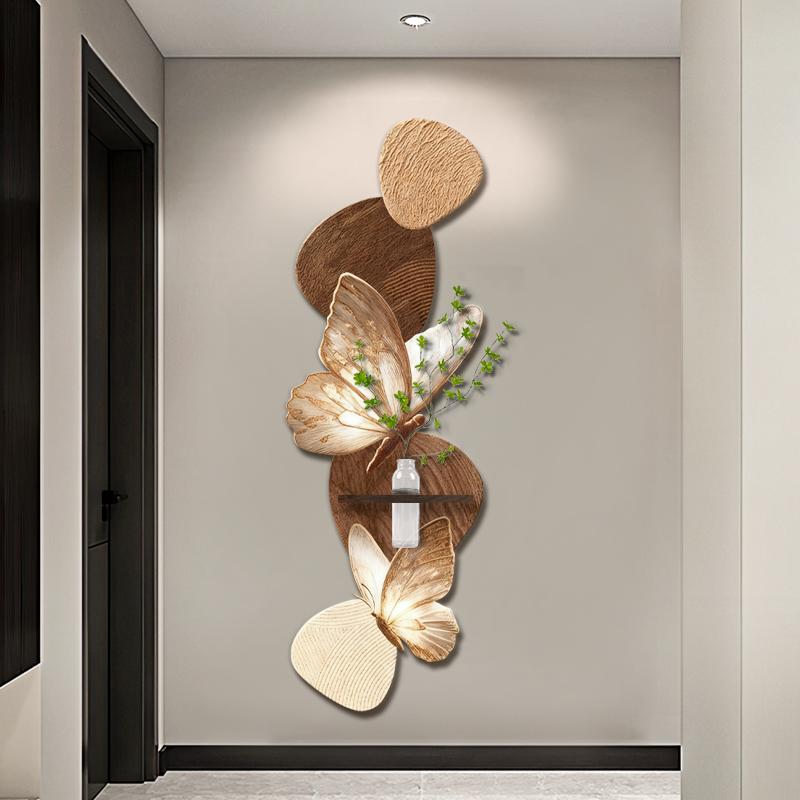 CS-074中古风蝴蝶玄关装饰画高级感美拉德复古水培装饰挂画捡漏