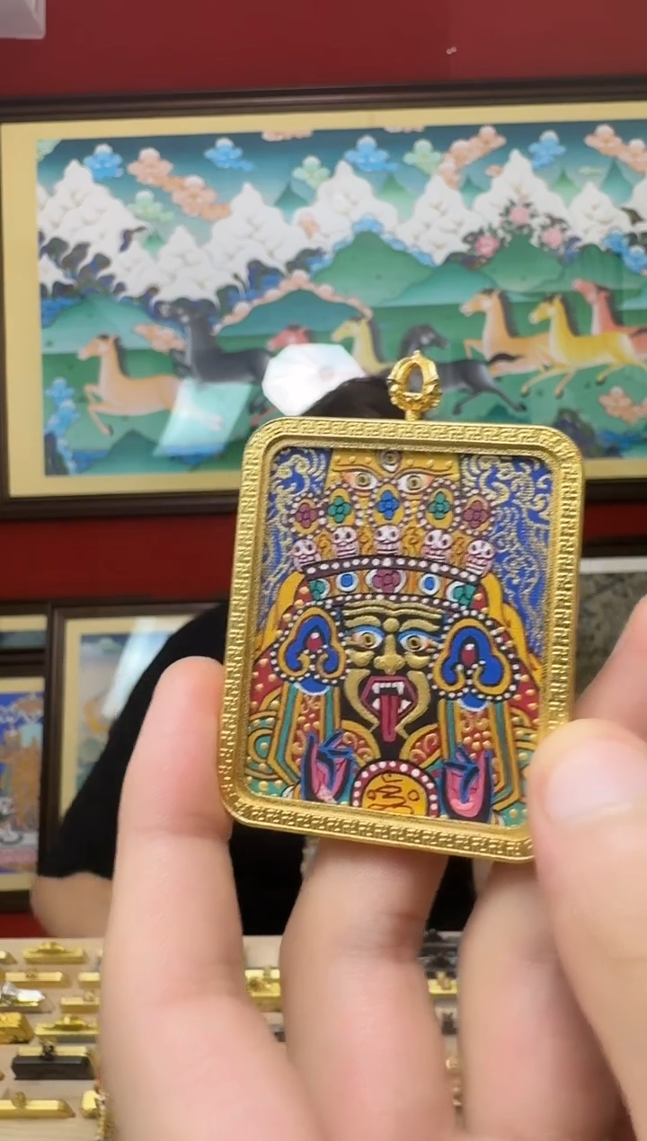 吊坠扎老师-热贡纯手绘周毛