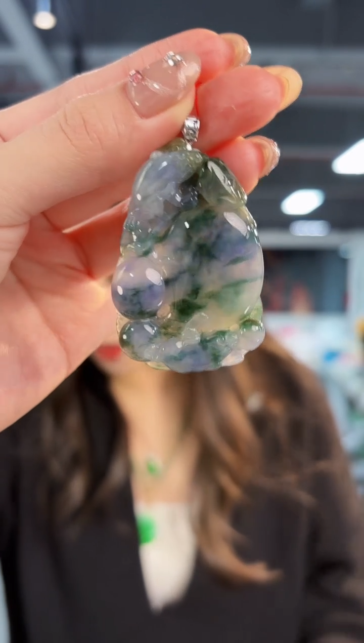 【闪购商品】翡翠颈饰18K金镶嵌缅料A货/支持复检/一件