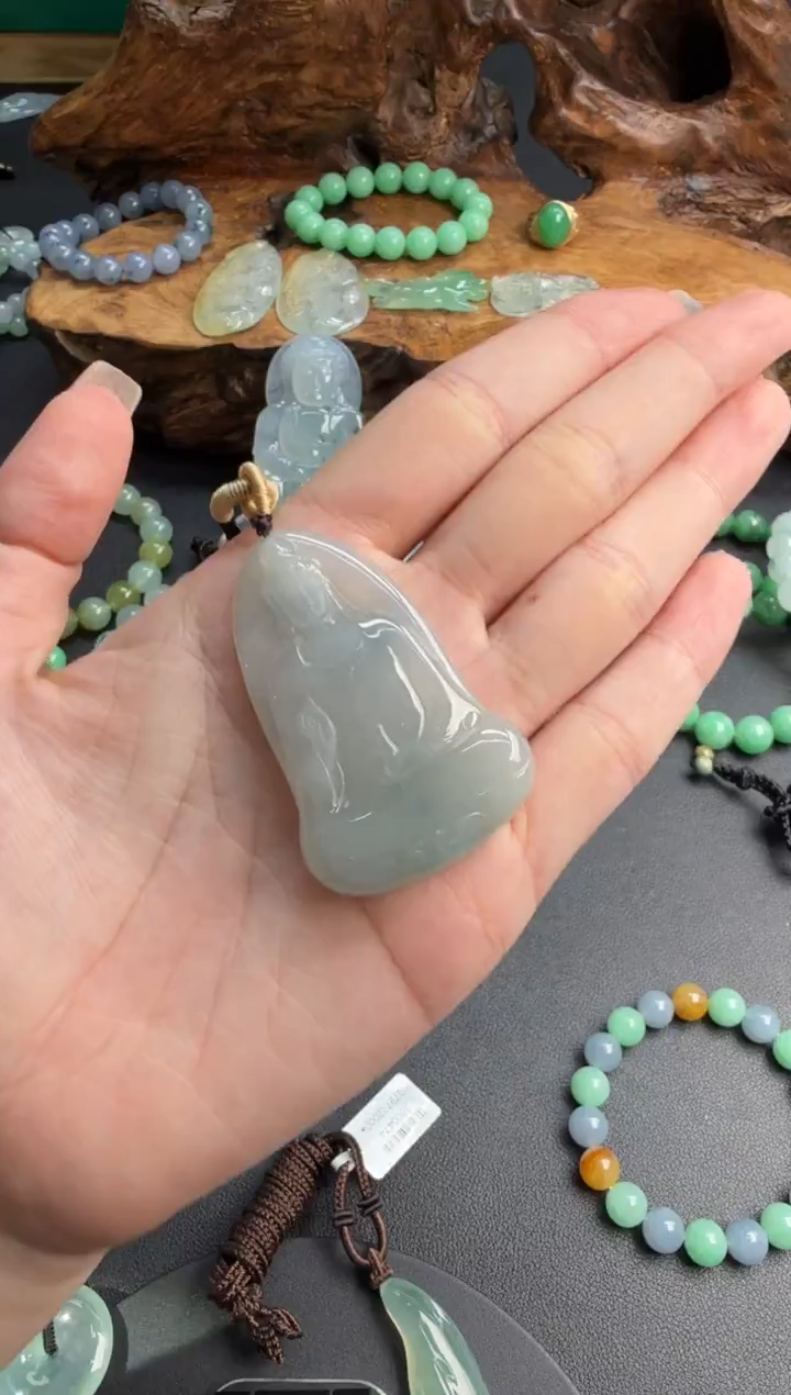 吊坠(不含链)未镶嵌翡翠94-翡翠饰品观音