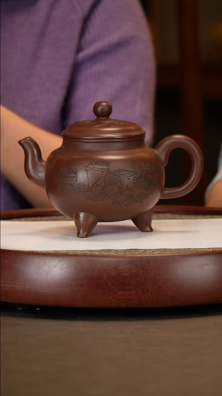 【闪购商品】紫砂茶壶【李铭】紫泥大彬如意  