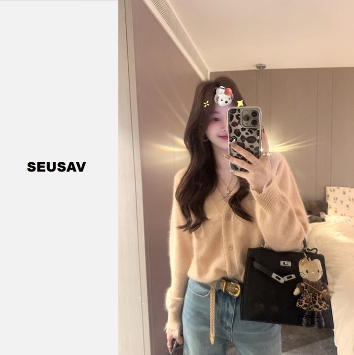 【奶桔】温柔流苏绵羊毛开衫上衣内搭