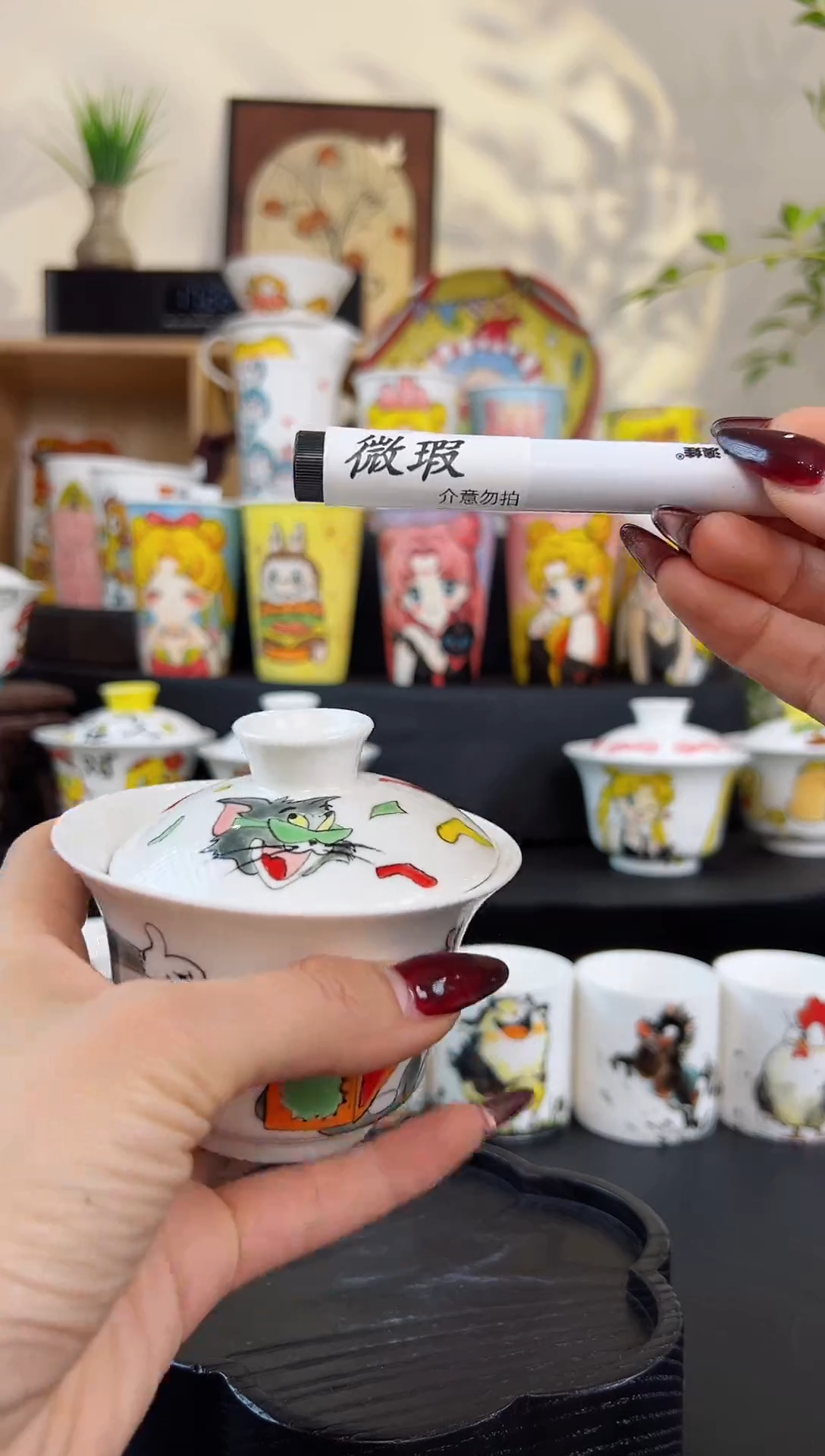 【闪购商品】摆件笙笙漫 手工手绘陶瓷杯杯 商品微瑕