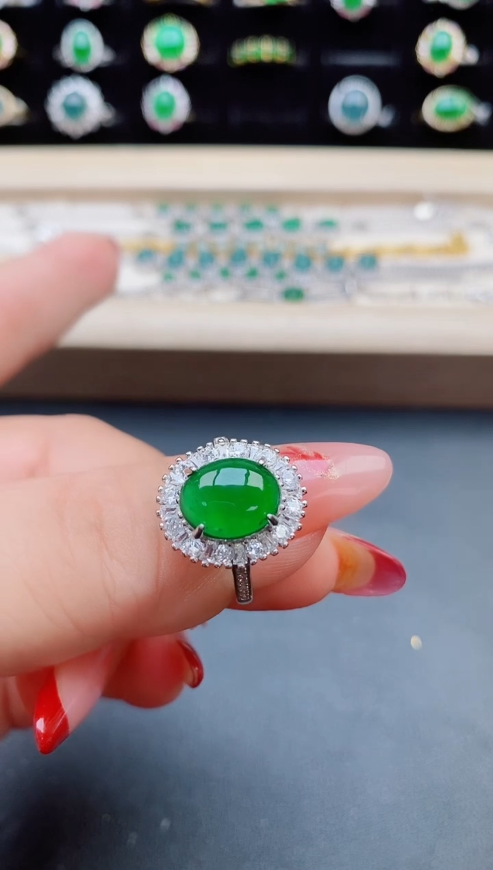 【闪购商品】翡翠戒指银S925镶嵌508550
