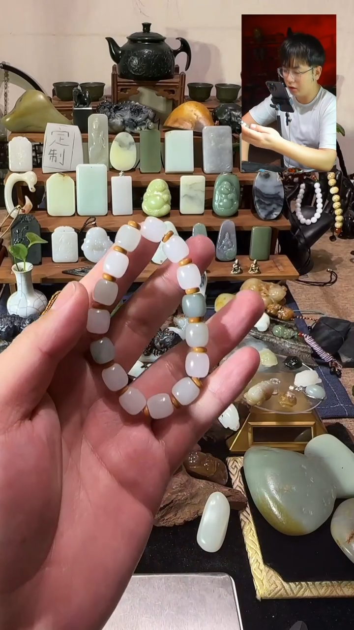 【闪购商品】石英质玉（金丝玉）颈饰未镶嵌2