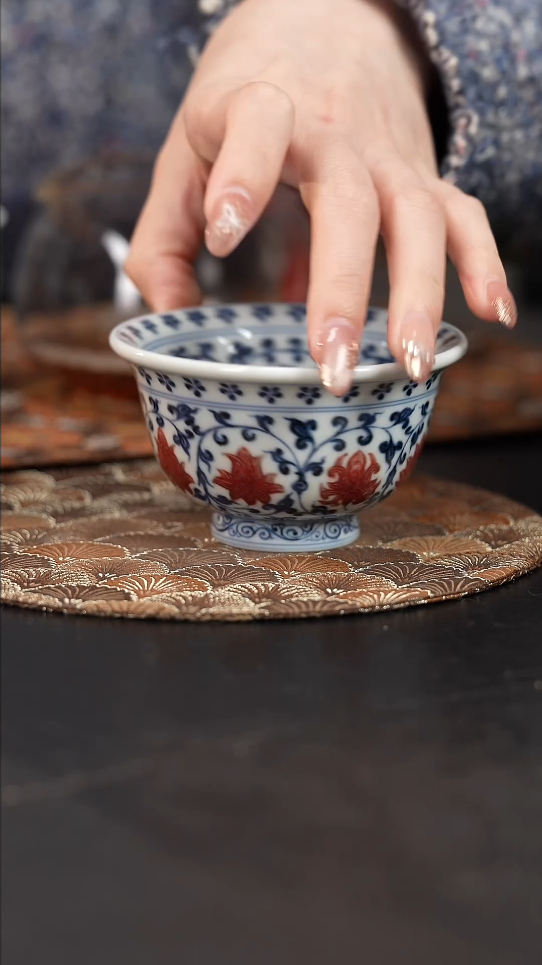 【闪购商品】杯屹朴堂青花釉里红缠枝