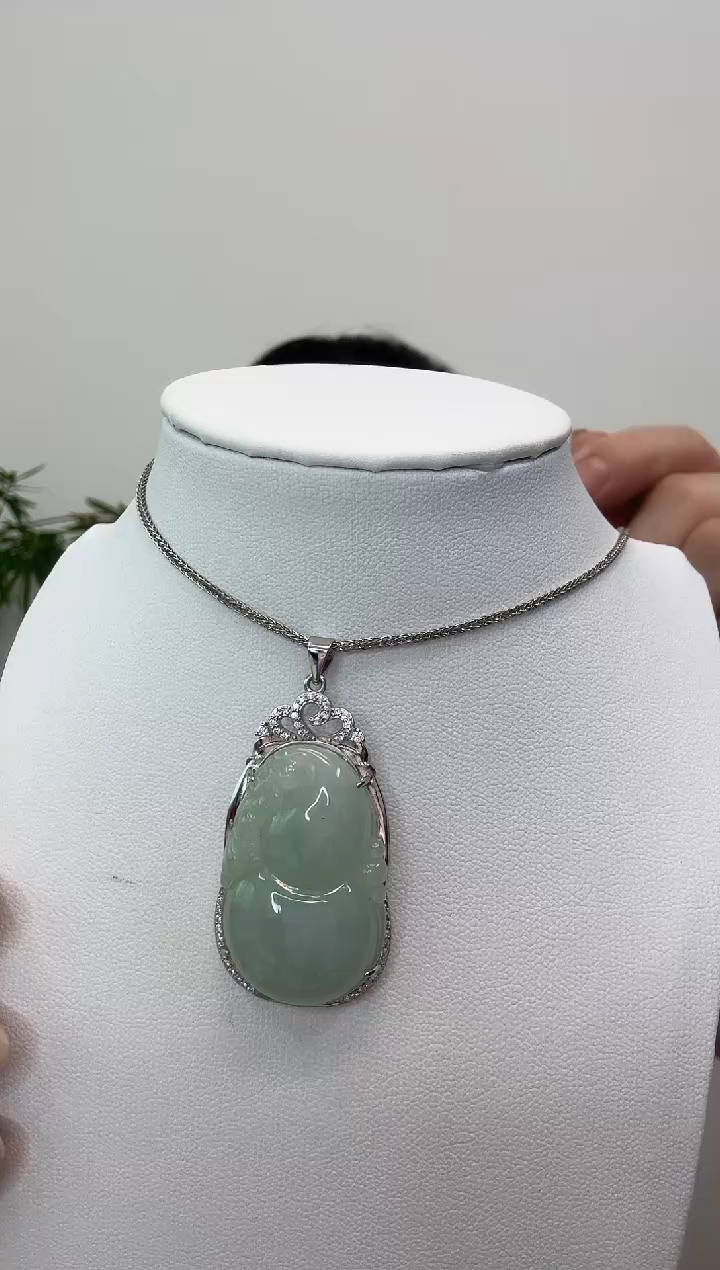 翡翠银S925镶嵌吊坠(赠链)葫芦