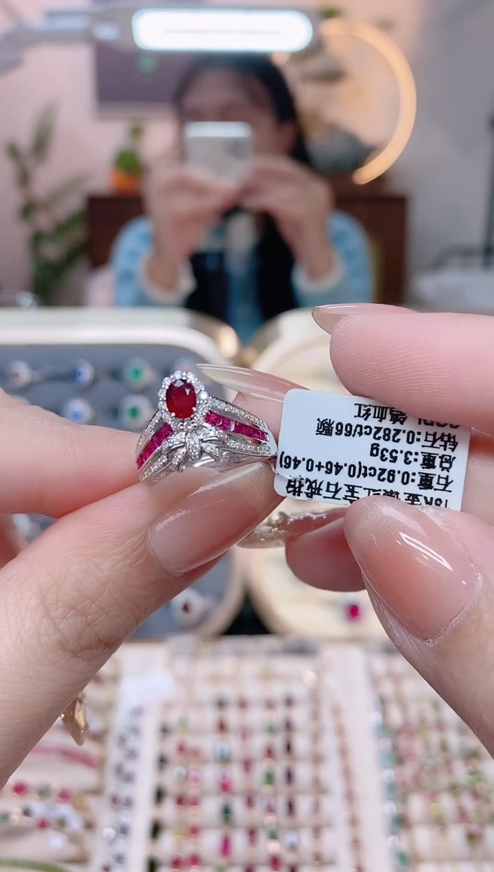 【闪购商品】红宝石18K金戒指18K金镶嵌1