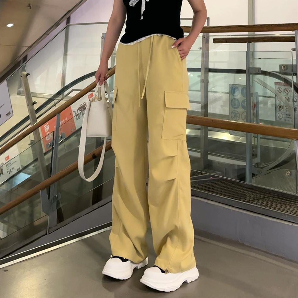【秋上新】胖mm宽松显瘦休闲直筒工装裤200斤女加大码女装_507_DD