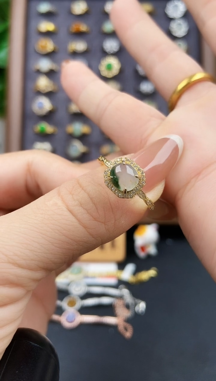 银S925镶嵌戒指翡翠21