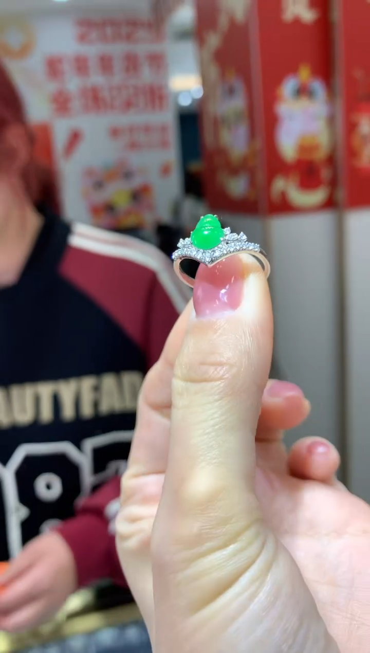 【闪购商品】翡翠戒指18K金镶嵌|不退不换