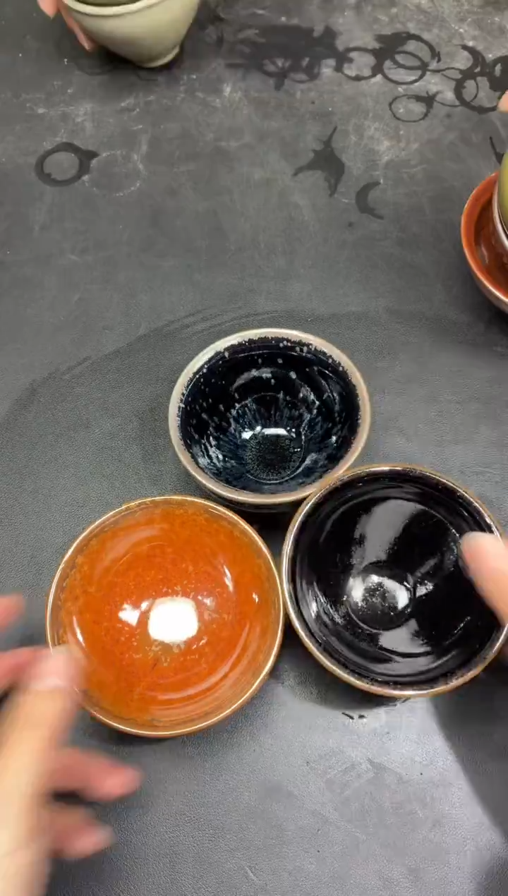 茶盏112三只微瑕           