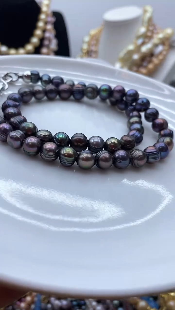 【闪购商品】淡水珍珠颈饰钛钢136