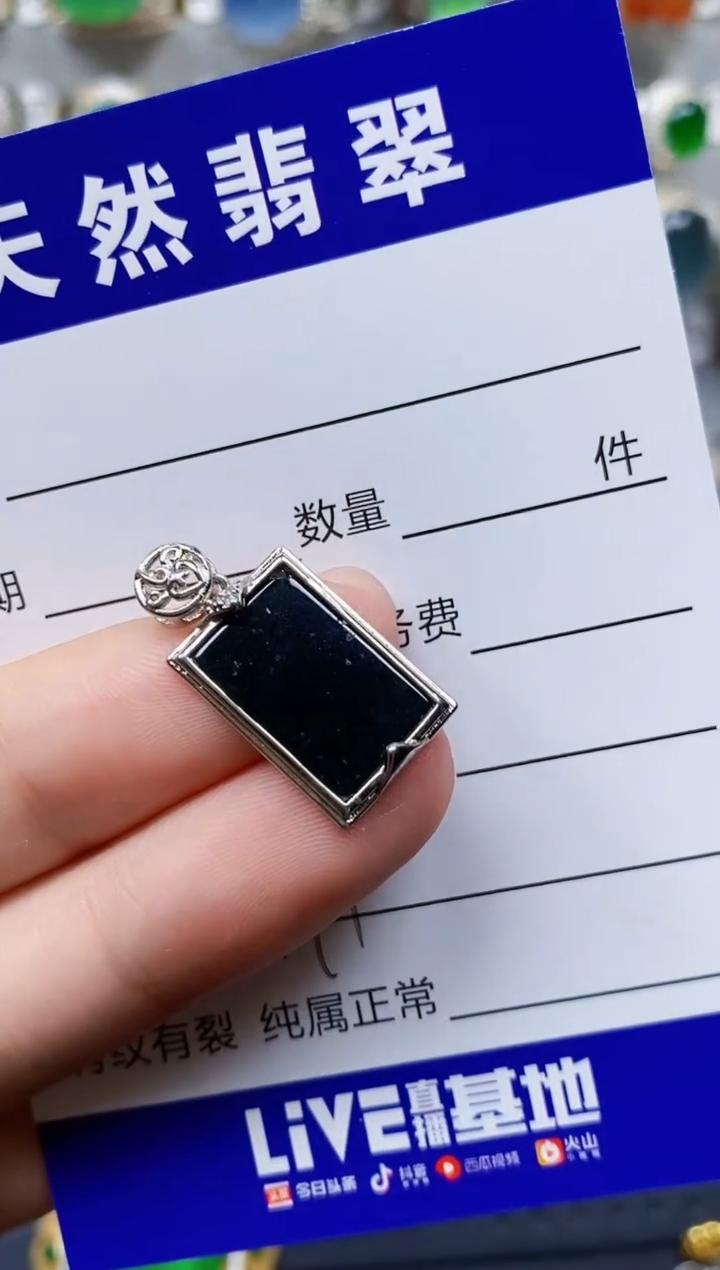翡翠银S925镶嵌颈饰491