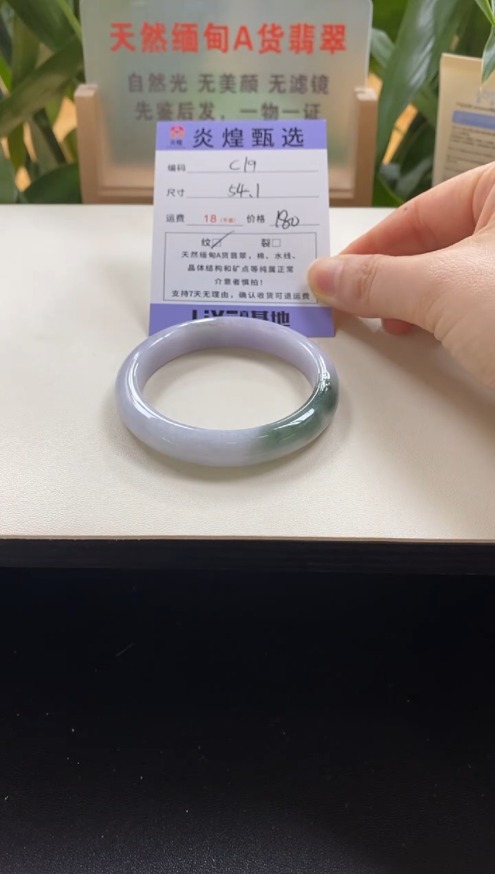 未镶嵌手镯翡翠圈口54.1编码c19