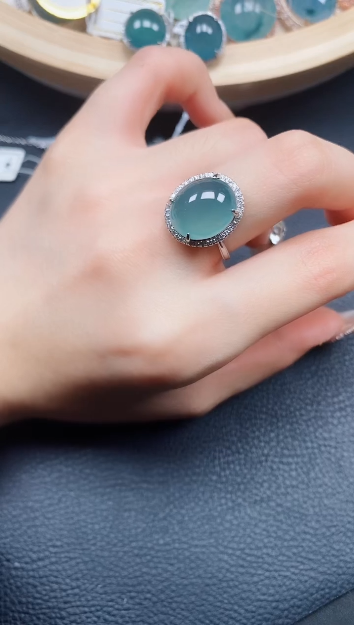 【闪购商品】翡翠戒指银S925镶嵌翡翠