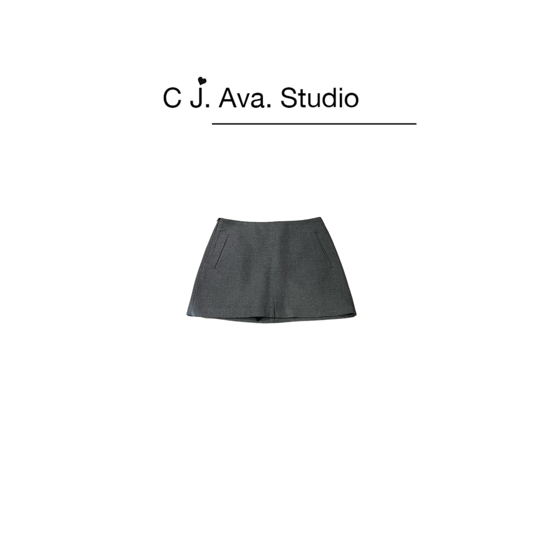 【CJ.Ava Studio】极简风羊毛防走光显瘦休闲A字短裙A2218