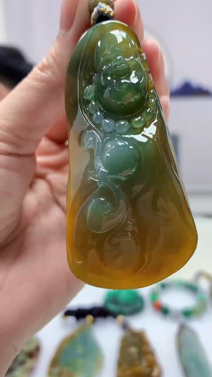 【闪购商品】定制翡翠未镶嵌5028zm-毛货挂件195佛公