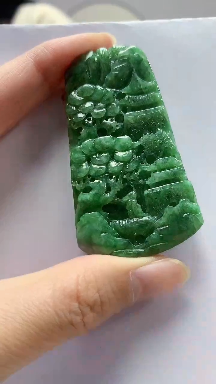 【闪购商品】定制翡翠未镶嵌4852zm-毛货挂件44