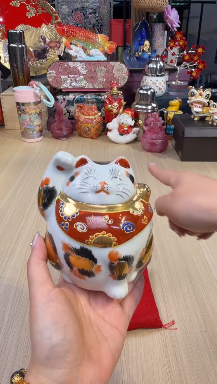 251九谷白色招财猫