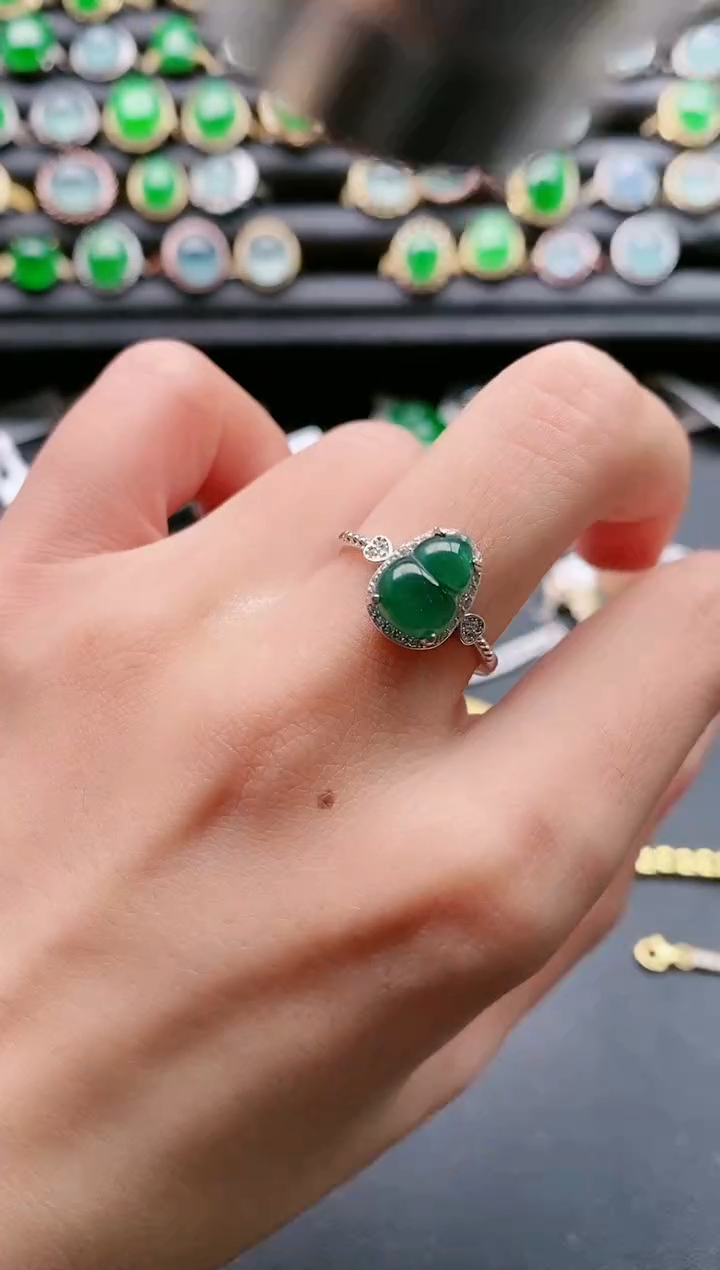 【闪购商品】翡翠戒指银S925镶嵌1111111