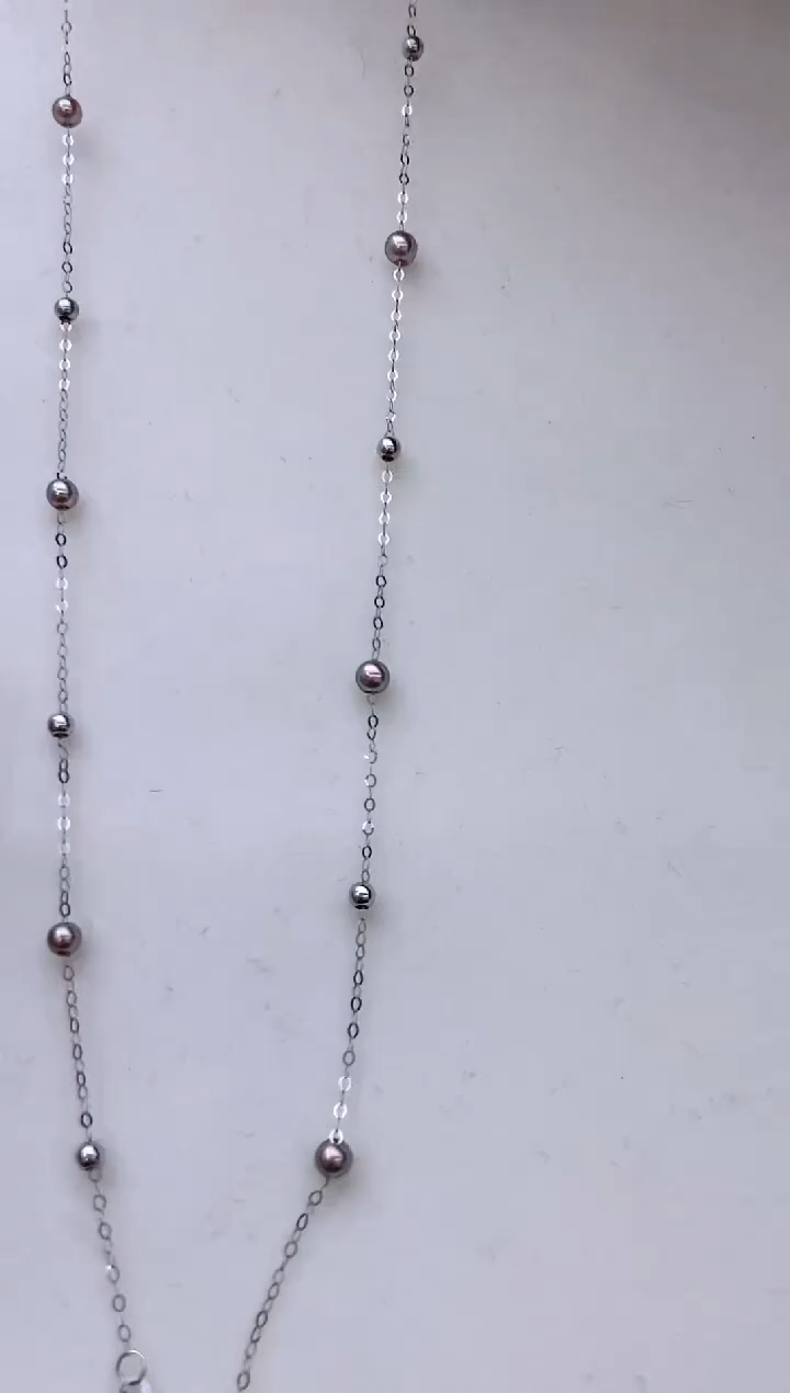 【闪购商品】淡水珍珠项链18K金镶嵌39 3-4mm