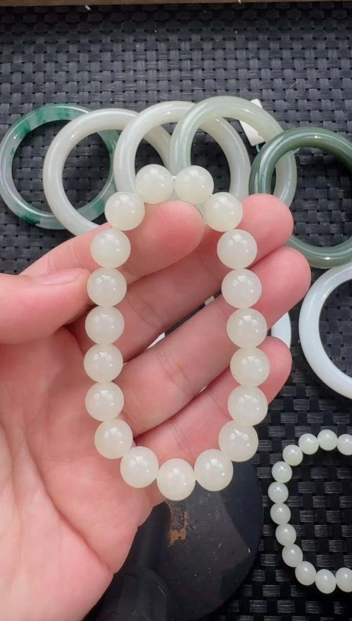 颈饰未镶嵌和田玉10手串（多样性发货拍一发一）