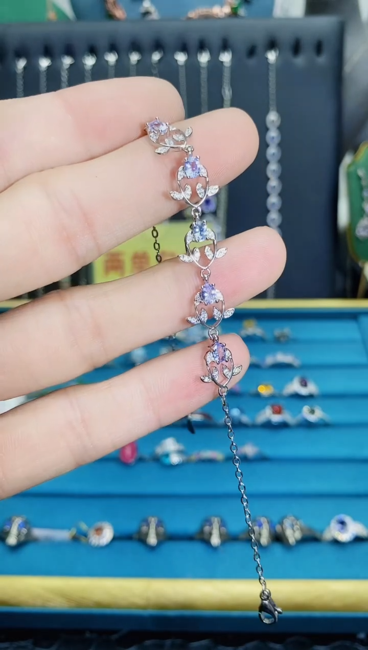 【闪购商品】坦桑石手链银S925镶嵌1121