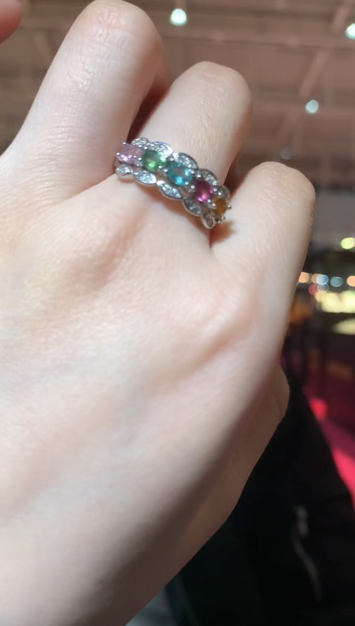 银S925镶嵌戒指碧玺【宝石世家严选】