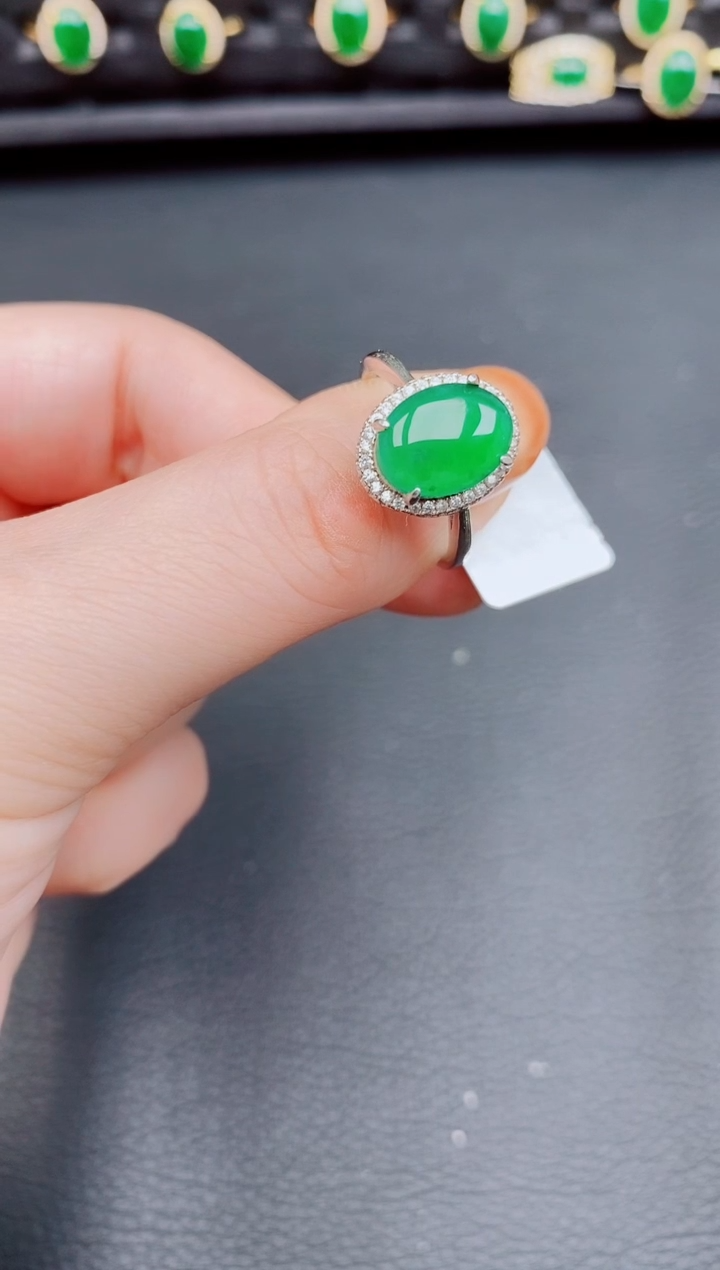 【闪购商品】翡翠戒指银S925镶嵌天然a货翡翠149