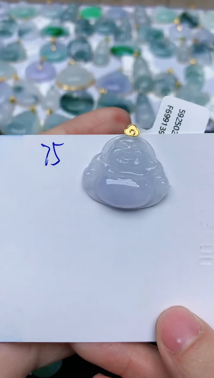 【闪购商品】翡翠颈饰18K金镶嵌天然翡翠A货    75
