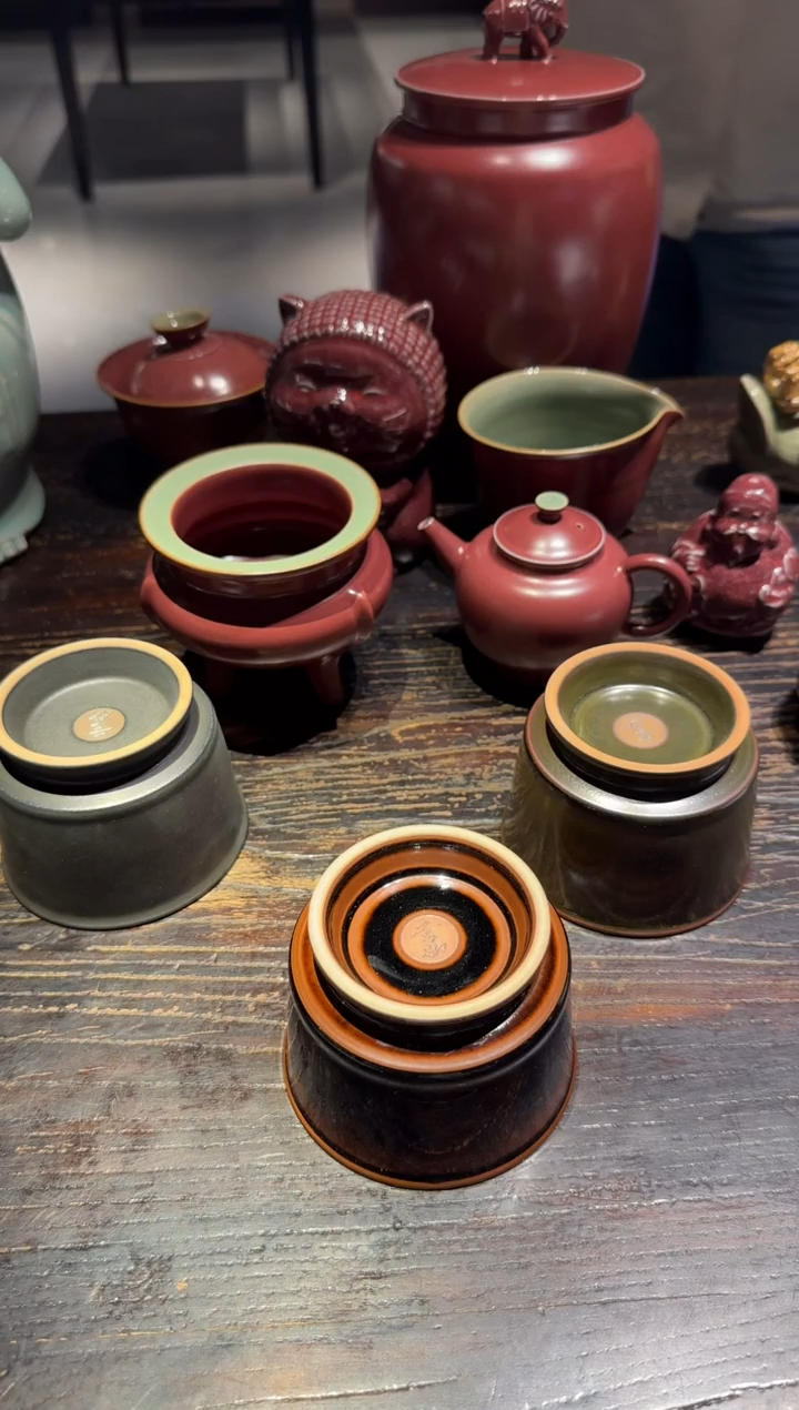 瓷是***纸黄灿 龙窑 容天杯 不挑 酱色