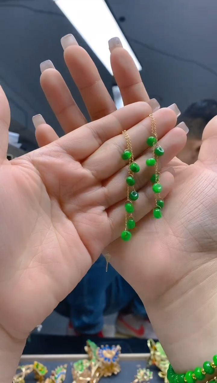 【闪购商品】翡翠耳饰合金506翡翠耳线