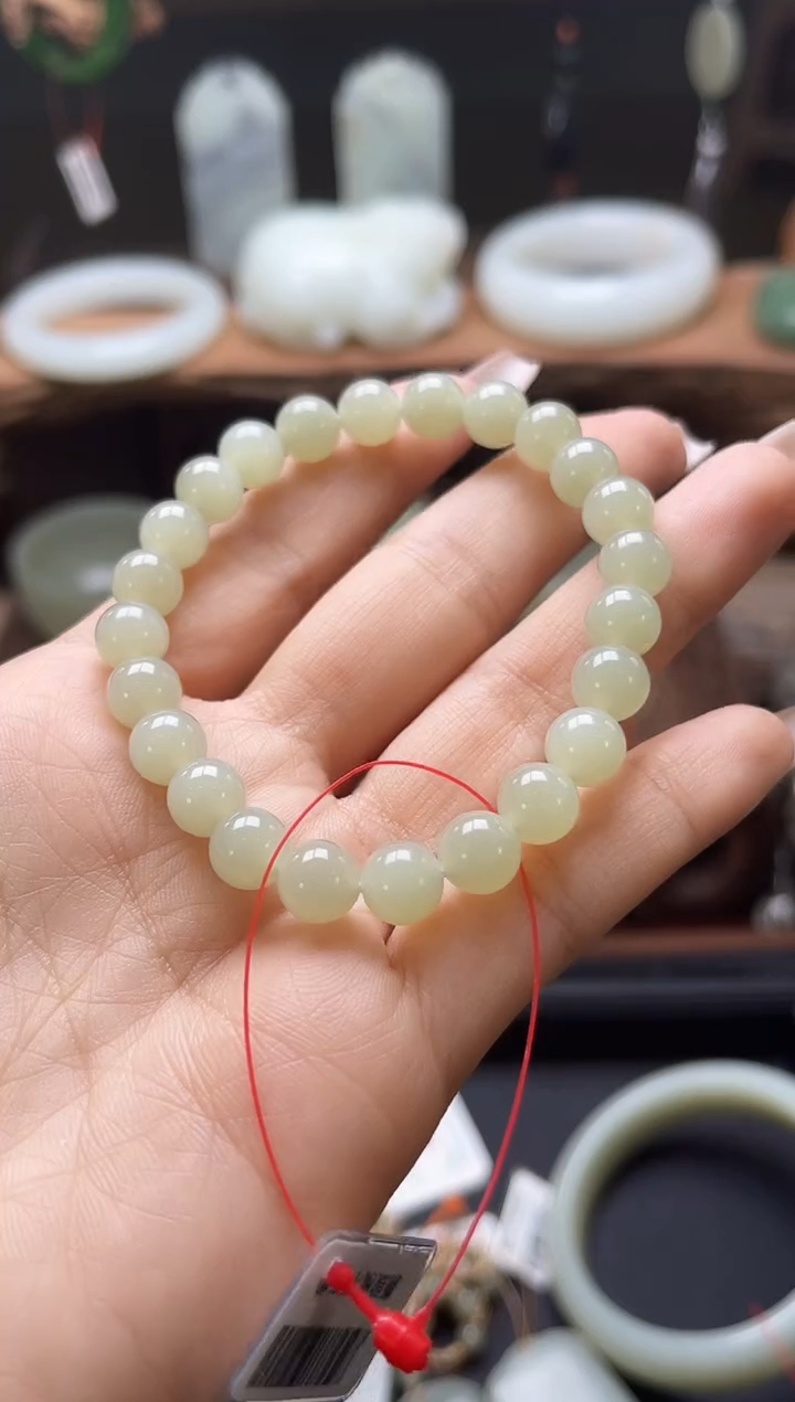 【闪购商品】和田玉手串未镶嵌卡8新疆于田 圆珠 9006188