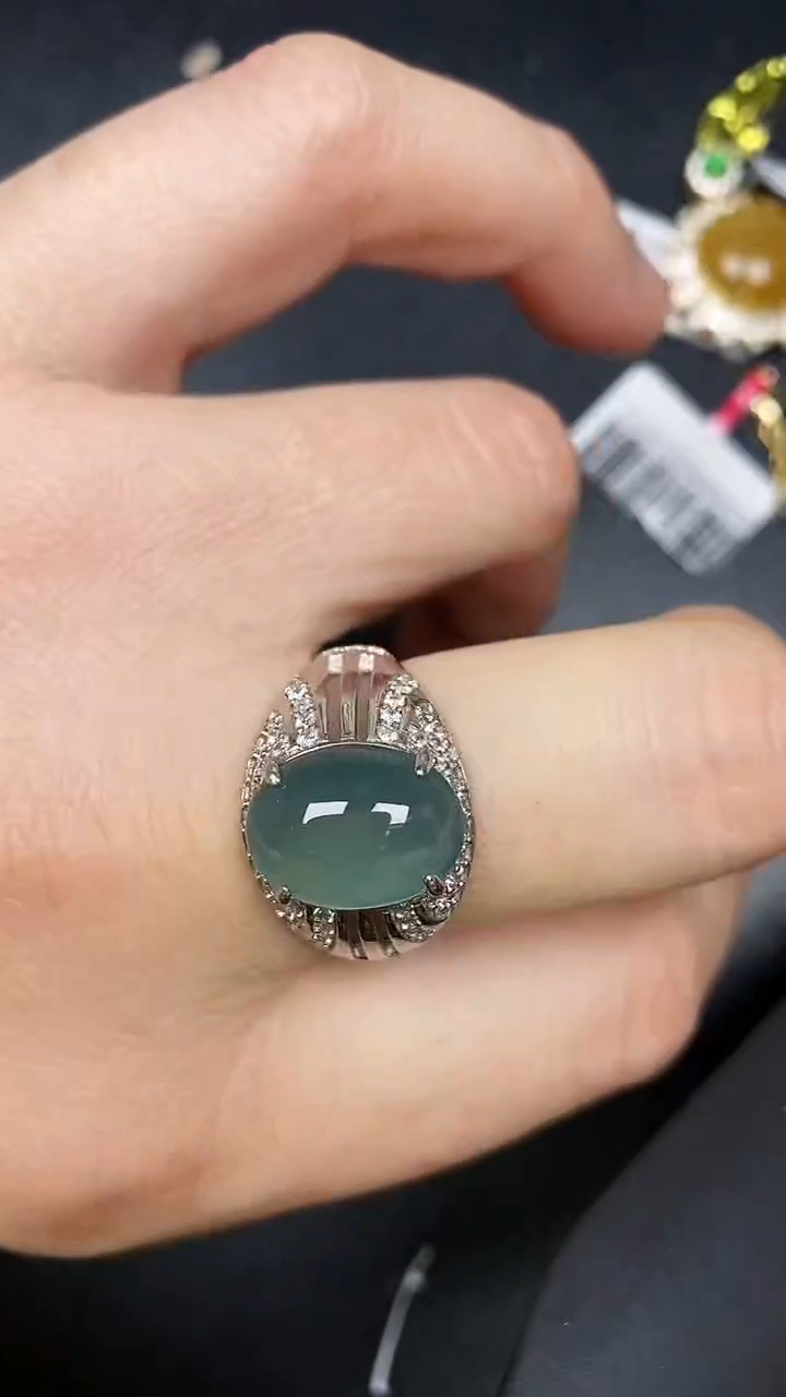银S925镶嵌戒指翡翠2810