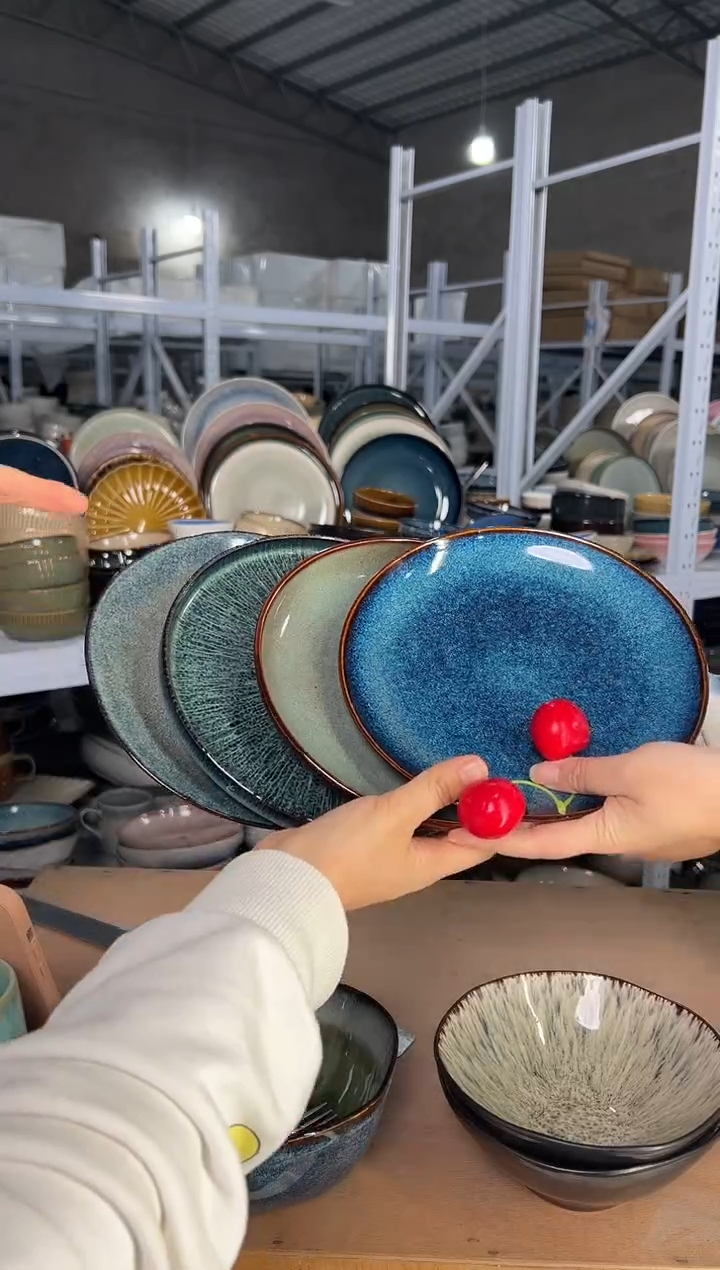 陶瓷外贸尾货瑕疵满20包邮X4小盘8英寸20厘米左右