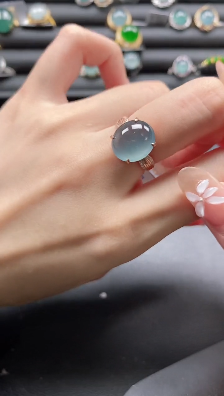 【闪购商品】翡翠戒指银S925镶嵌1111