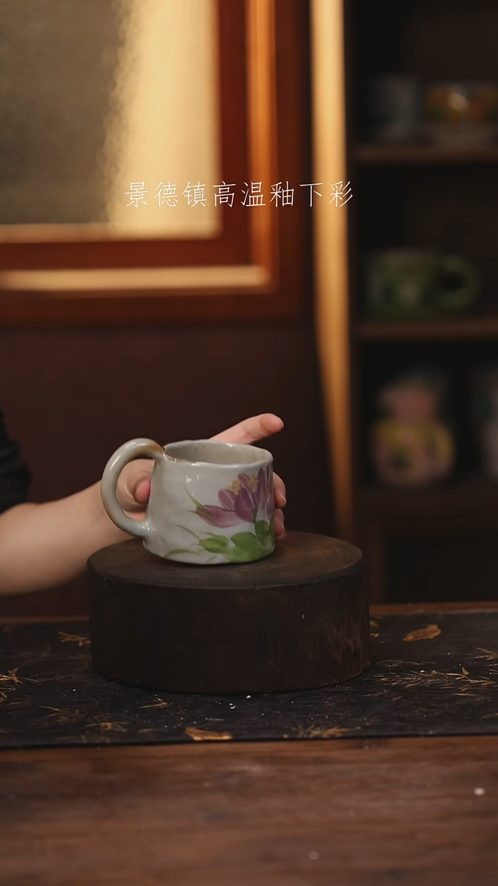 陶瓷景德镇高温釉下手绘陶瓷@L081@