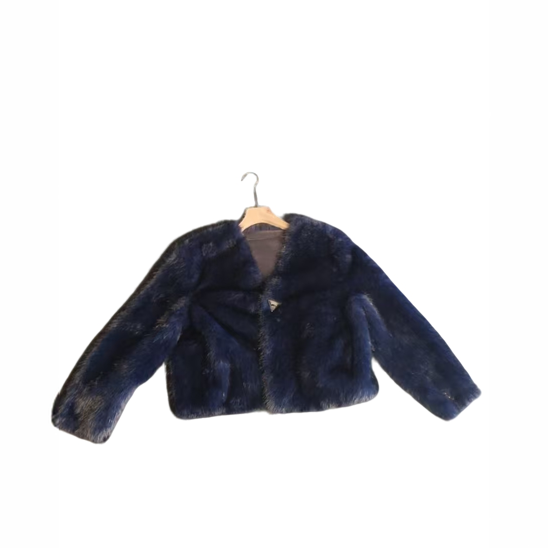 冬季保暖V领托卡短外套单排扣老钱风EE11974