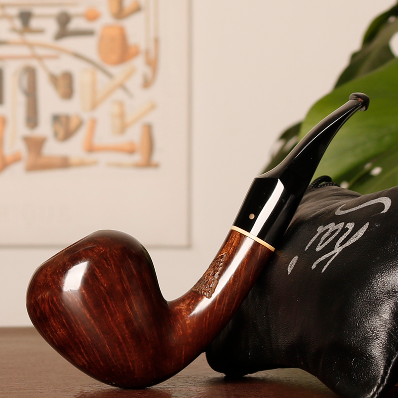 丹麦凯尼尔森  珍宝D级 雕刻大号橡果 科西嘉老料 石楠木烟斗