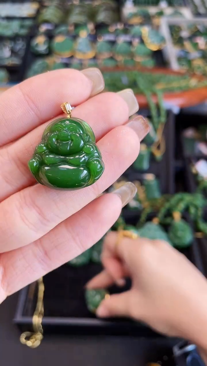 【闪购商品】和田玉吊坠18K金镶嵌多样性发一Z