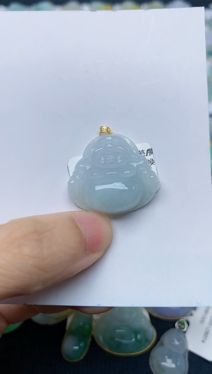 翡翠18K金镶嵌颈饰天然缅甸A货翡翠