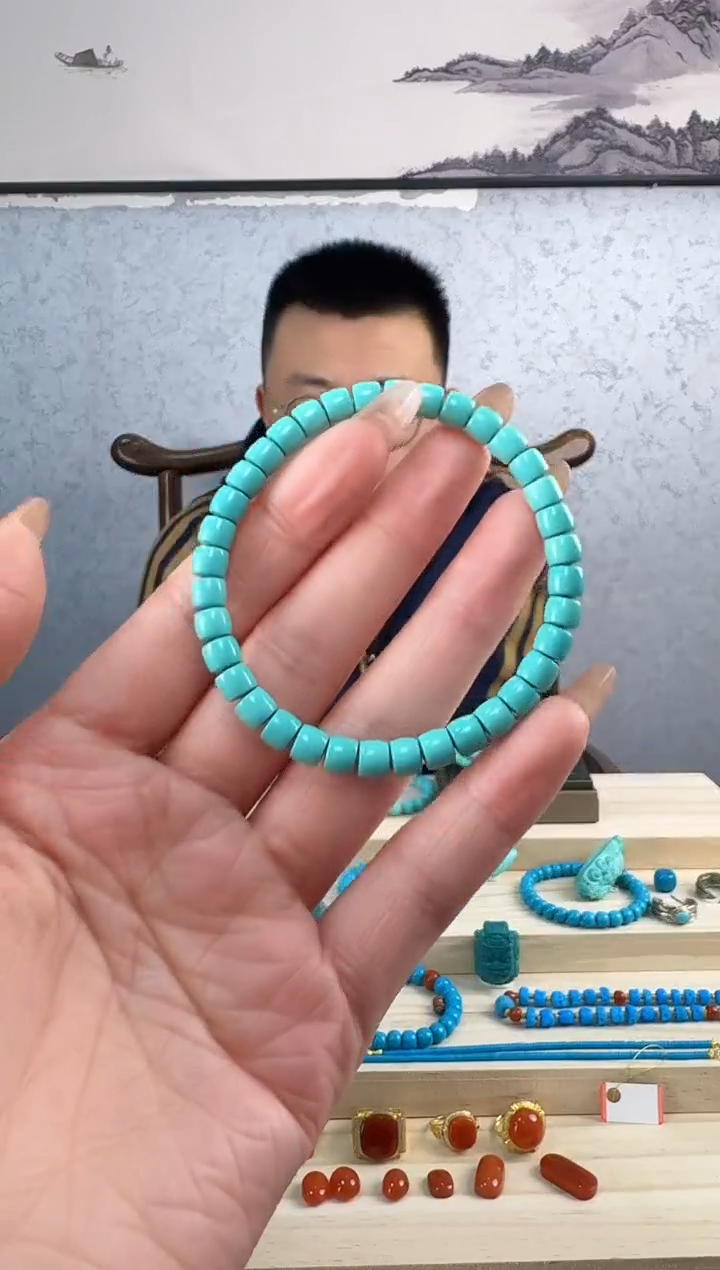 【闪购商品】绿松石1未镶嵌6m极致手串11.5g