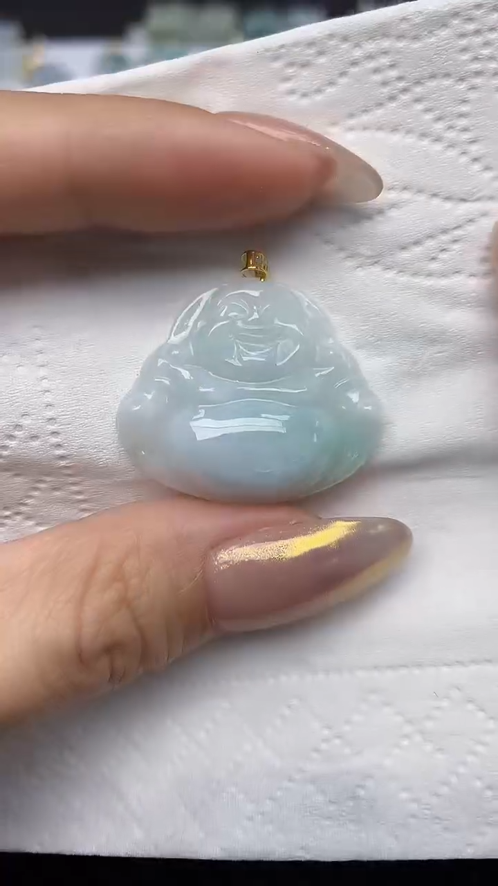 【闪购商品】翡翠颈饰18K金镶嵌 天然翡翠A货，