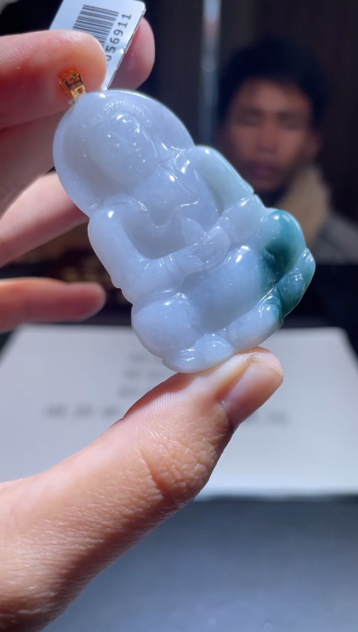 18K金镶嵌挂件翡翠翡翠A货